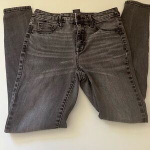 Mossimo Womens Jeans High Rise Jegging Black Knee Rips Casual Stone 4/27